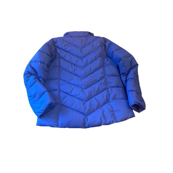 Lands End Womans Puffer Jacket Med Blue Polyester Down Feather Warm Winter Coat - Picture 4 of 4